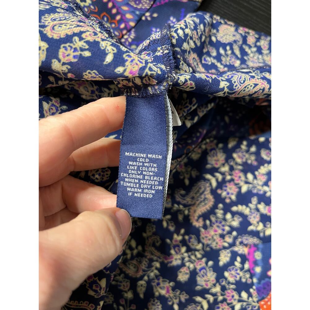 Chaps Semi-Sheer Patchwork Boho Tunic Blouse - image 5